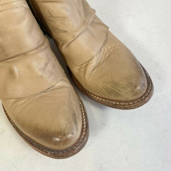 Freebird by Steven Women Sandi Leather Ankle Bootie Heels Brown Size 7 Boho Zip - Picture 3 of 10